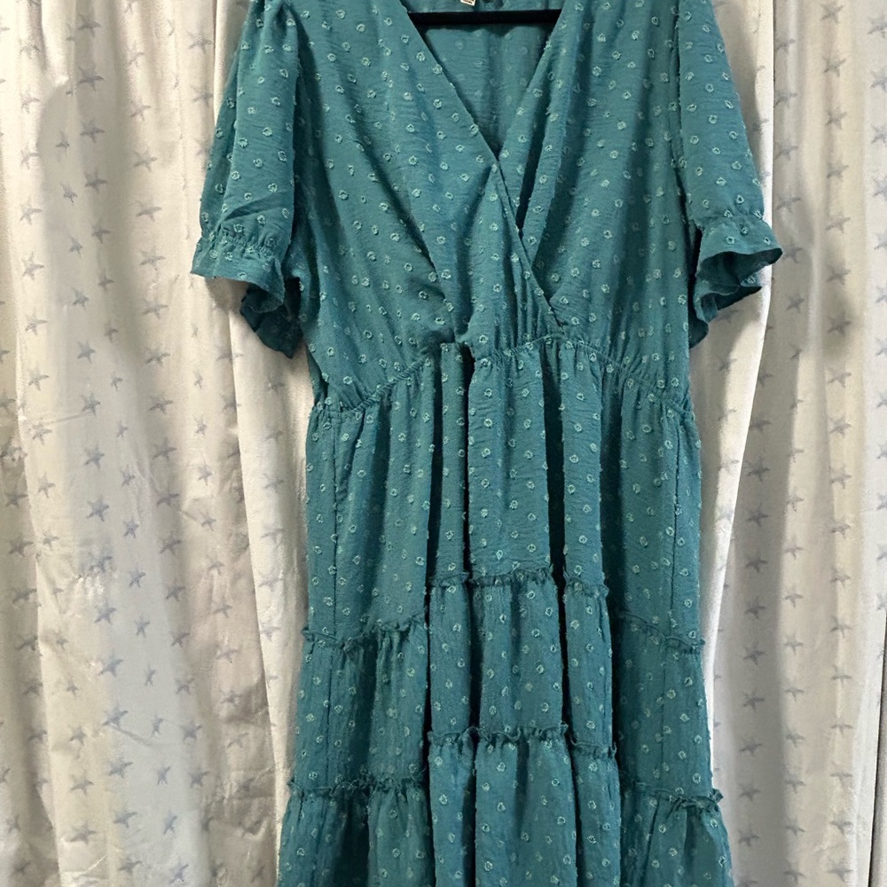 Inspired Hearts Teal Midi Dress